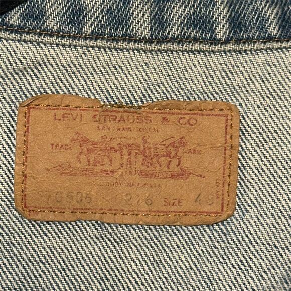 Vintage 80s Levi's Men's Harley Davidson Denim Motorcycle Jacket L with Patches - Picture 9 of 16